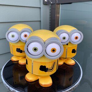 x3 Minion Bob Bucket Mooncake Container Universal Studios Limited Edition